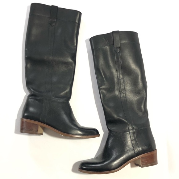 Nine West Shoes - Vintage Nine West Black Riding Boot Knee Leather 6